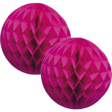 4x stuks fuchsia roze decoratie bollen 10 cm brandvertragend