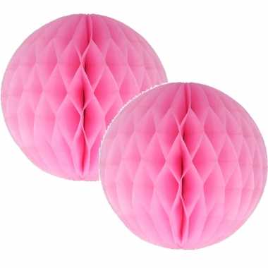 4x stuks roze decoratie bollen 10 cm brandvertragend