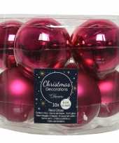 10x bessen roze glazen kerstballen 6 cm glans en mat