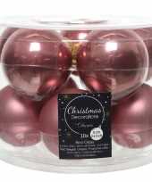 10x oud roze glazen kerstballen 6 cm glans en mat
