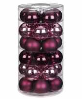 30x berry kiss mix roze rode glazen kerstballen 6 cm glans en mat