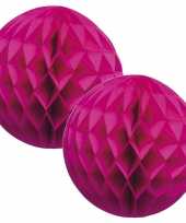 8x stuks fuchsia roze decoratie bollen 10 cm brandvertragend