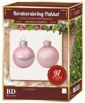Kerstboomversiering kerstballen set roze 97 stuks