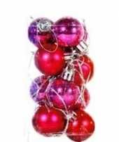Roze mini kerstballen 12 stuks